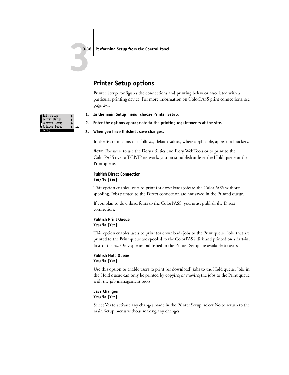 Printer setup options | Canon Z5000 User Manual | Page 72 / 168