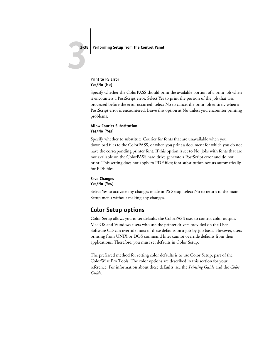 Color setup options | Canon Z5000 User Manual | Page 74 / 168