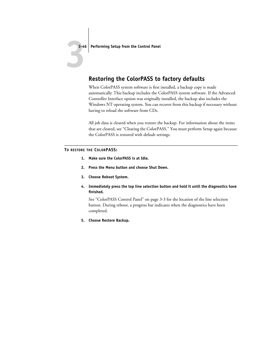 Restoring the colorpass to factory defaults | Canon Z5000 User Manual | Page 82 / 168
