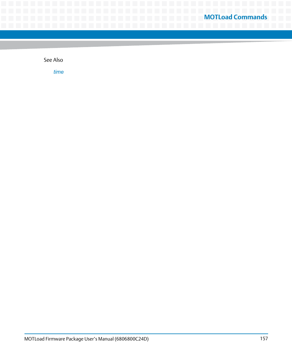Motload commands | Artesyn MOTLoad Firmware Package User's Manual (February 2015) User Manual | Page 157 / 282