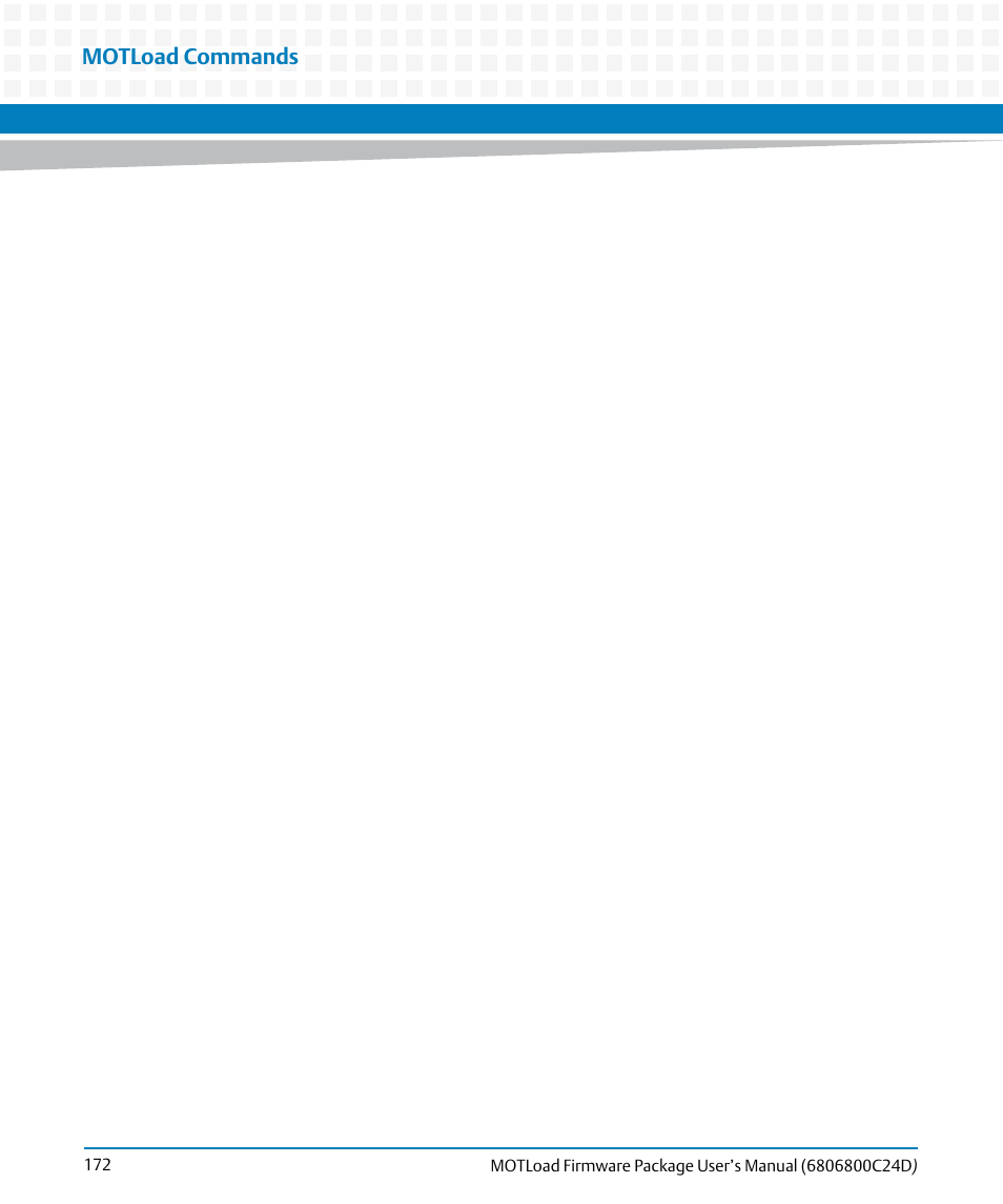 Motload commands | Artesyn MOTLoad Firmware Package User's Manual (February 2015) User Manual | Page 172 / 282