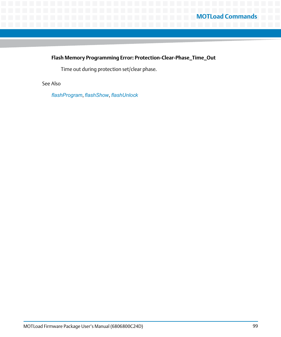 Motload commands | Artesyn MOTLoad Firmware Package User's Manual (February 2015) User Manual | Page 99 / 282