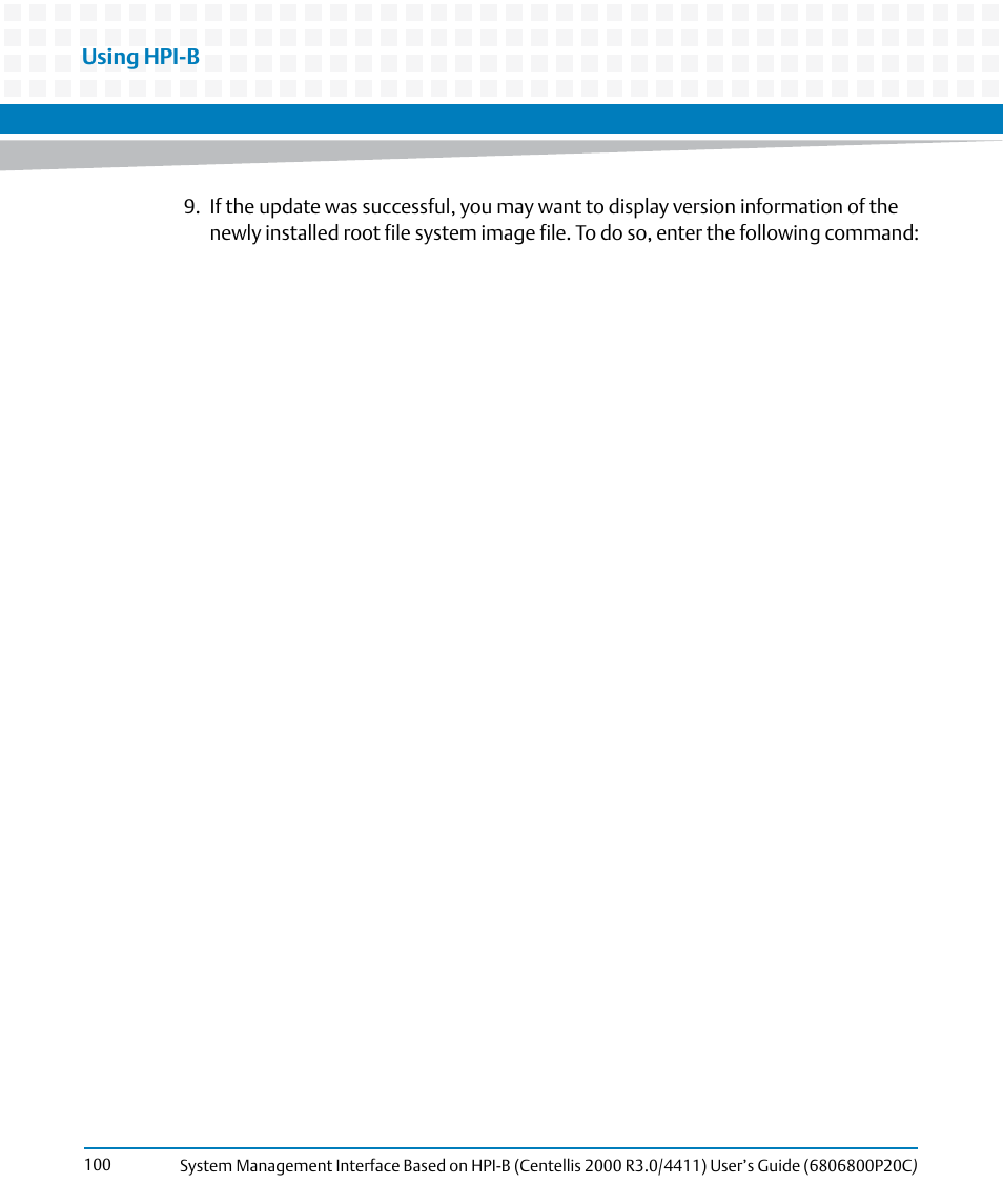 Artesyn System Management Interface Based on HPI-B (Centellis 2000 R3.0/4411) User's Guide (June 2014) User Manual | Page 100 / 136