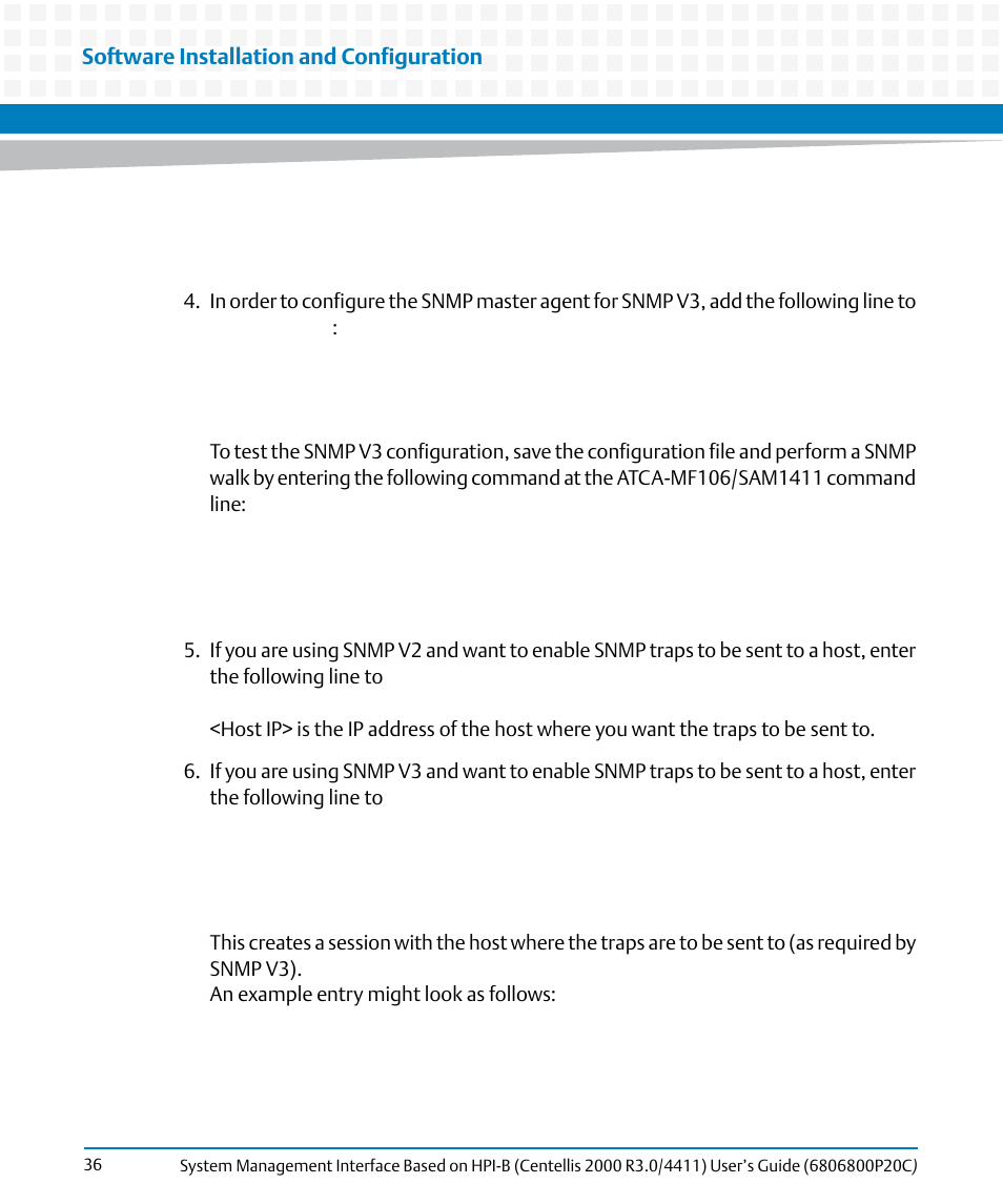 Software installation and configuration | Artesyn System Management Interface Based on HPI-B (Centellis 2000 R3.0/4411) User's Guide (June 2014) User Manual | Page 36 / 136