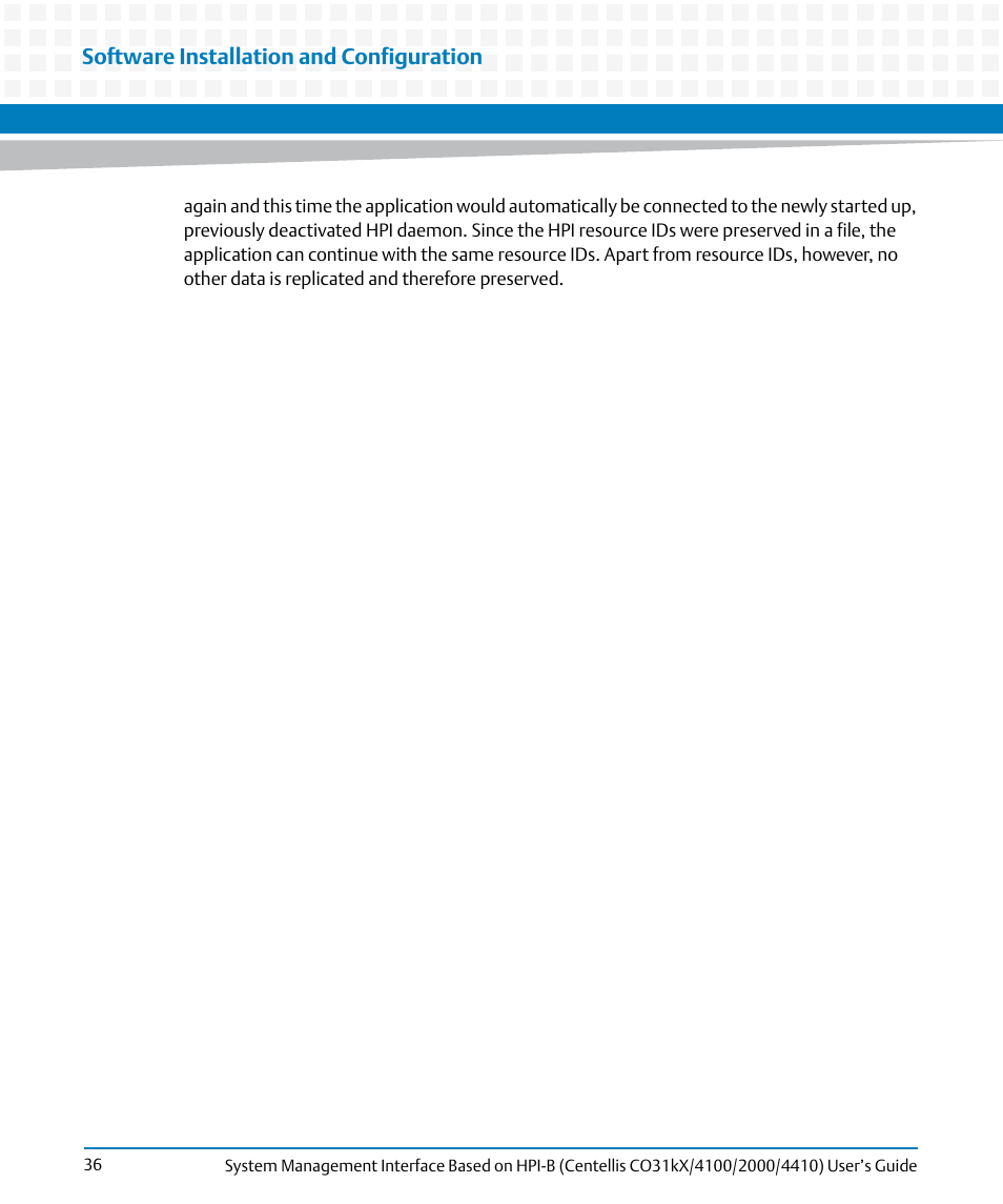 Software installation and configuration | Artesyn System Management Interface Based on HPI-B (Centellis CO 31kX-4100-2000-4410) (June 2014) User Manual | Page 36 / 114