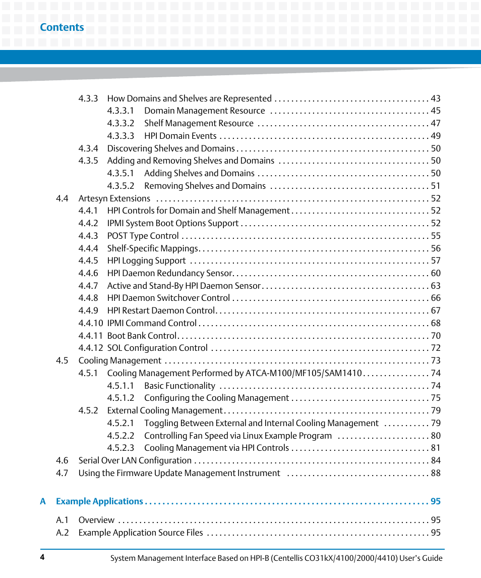 Artesyn System Management Interface Based on HPI-B (Centellis CO 31kX-4100-2000-4410) (June 2014) User Manual | Page 4 / 114