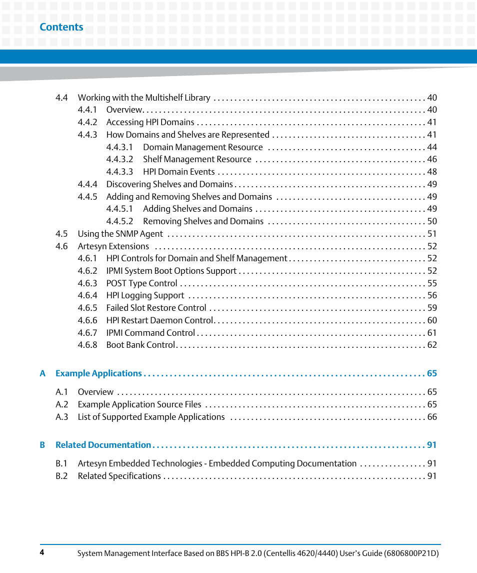 Artesyn System Management Interface Based on HPI-B 2.0(Centellis 4620/4440) User's Guide (June 2014) User Manual | Page 4 / 94