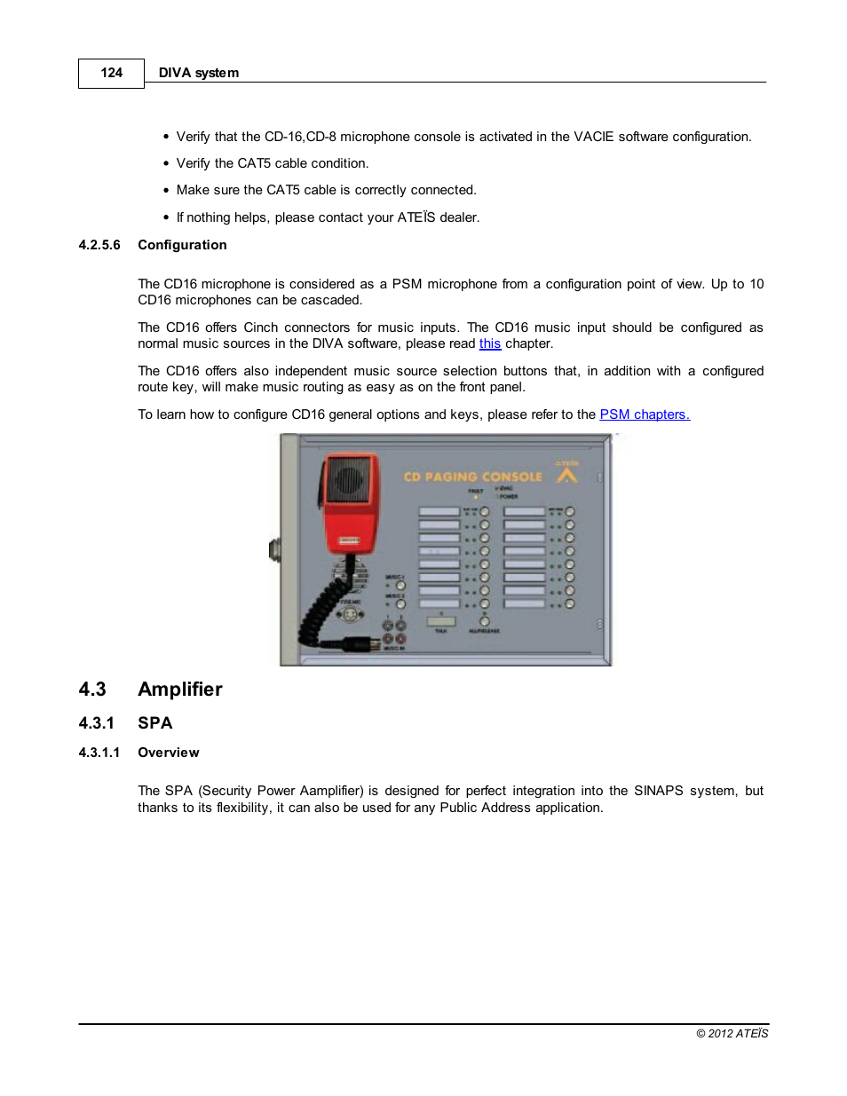 Configuration, Amplifier, Overview | 3 amplifier | ATEIS DIVA8G2 User Manual | Page 124 / 277