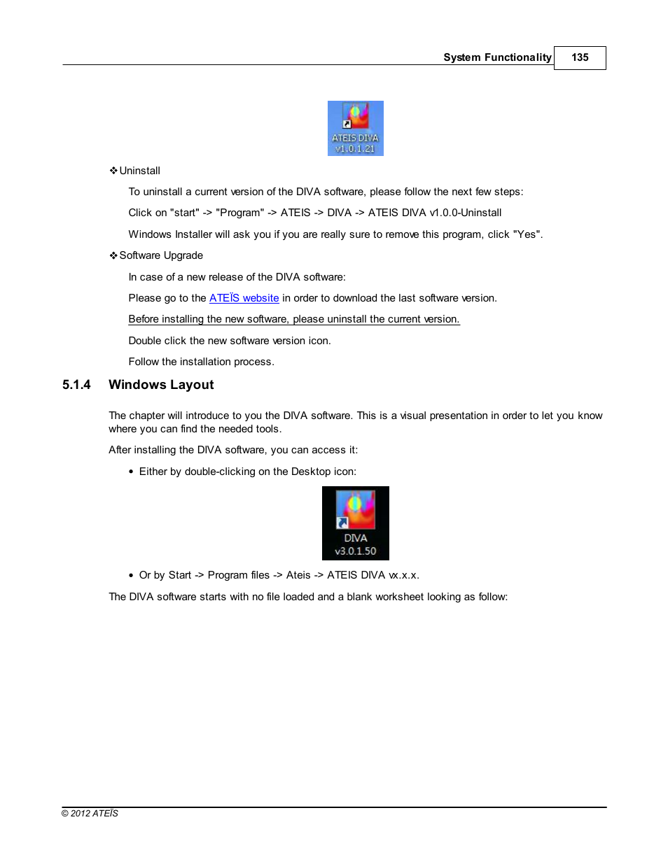 Windows layout | ATEIS DIVA8G2 User Manual | Page 135 / 277