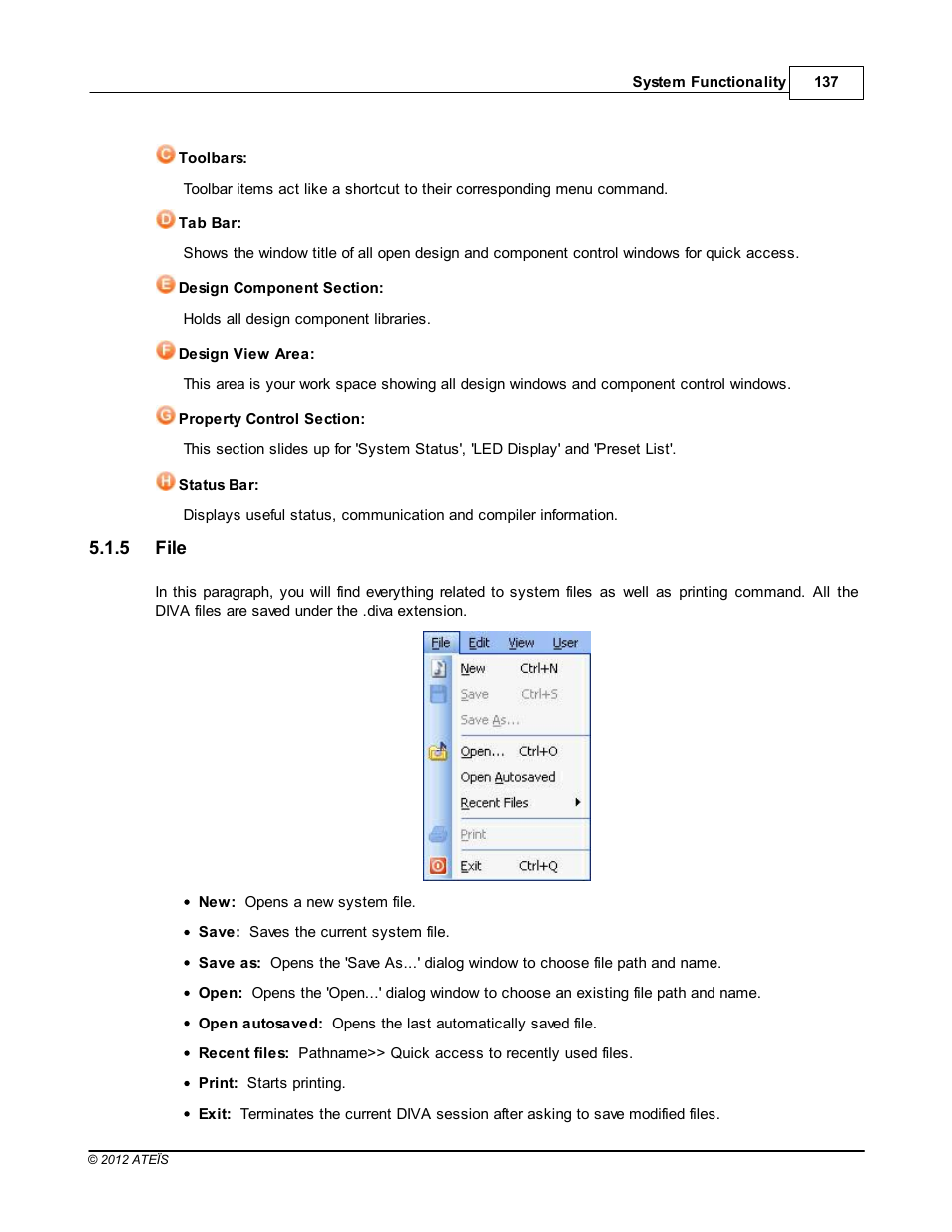 File, 5 file | ATEIS DIVA8G2 User Manual | Page 137 / 277