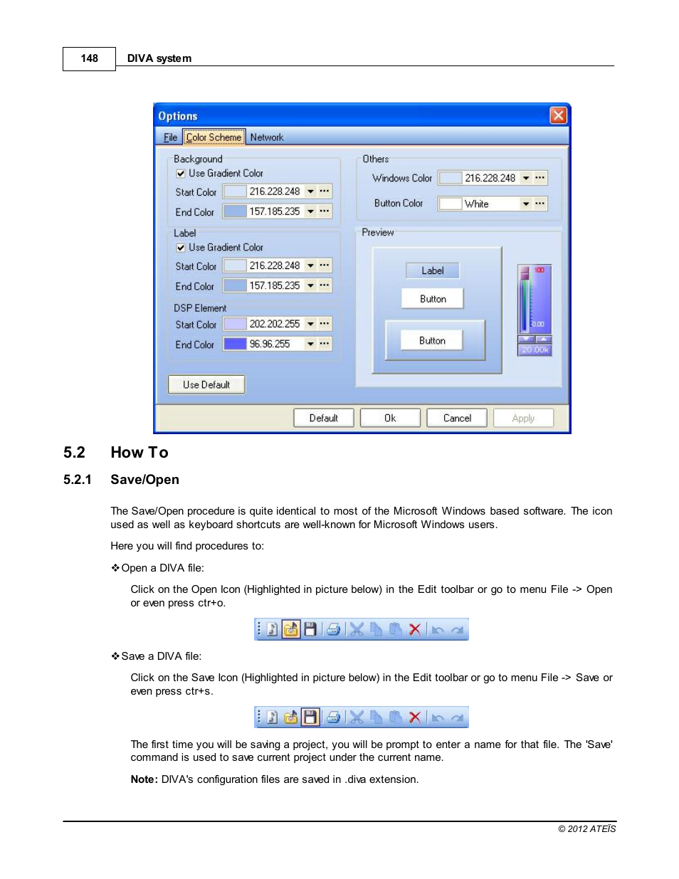 How to, Save/open, Autosave | 2 how to | ATEIS DIVA8G2 User Manual | Page 148 / 277