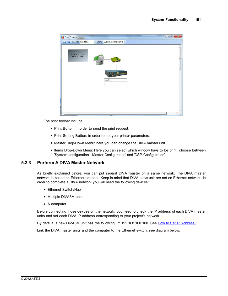 Perform a diva master network, How to perform a diva master, Network | ATEIS DIVA8G2 User Manual | Page 151 / 277