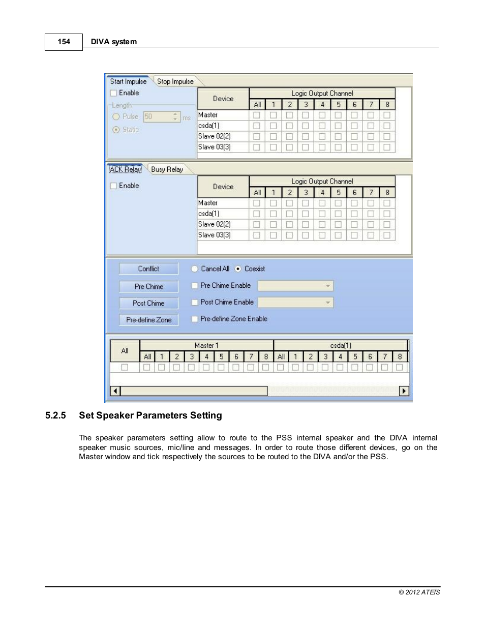 Set speaker parameters setting | ATEIS DIVA8G2 User Manual | Page 154 / 277