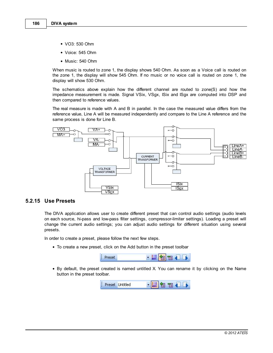 Use presets | ATEIS DIVA8G2 User Manual | Page 186 / 277
