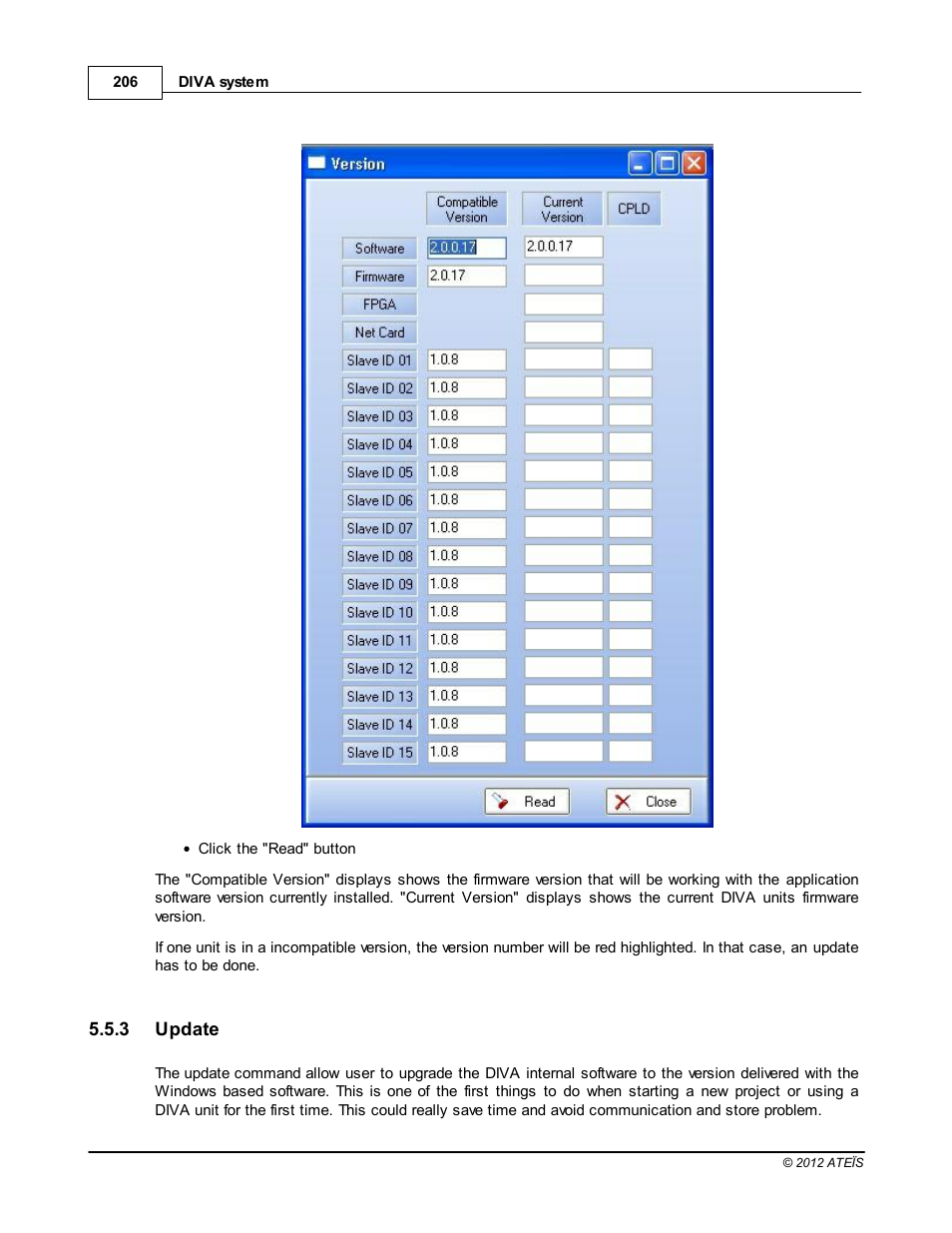 Update, How to update diva | ATEIS DIVA8G2 User Manual | Page 206 / 277