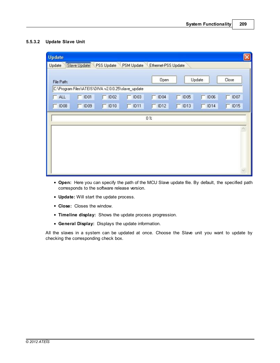 Update slave unit | ATEIS DIVA8G2 User Manual | Page 209 / 277