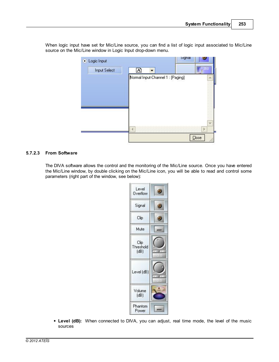 From software | ATEIS DIVA8G2 User Manual | Page 253 / 277