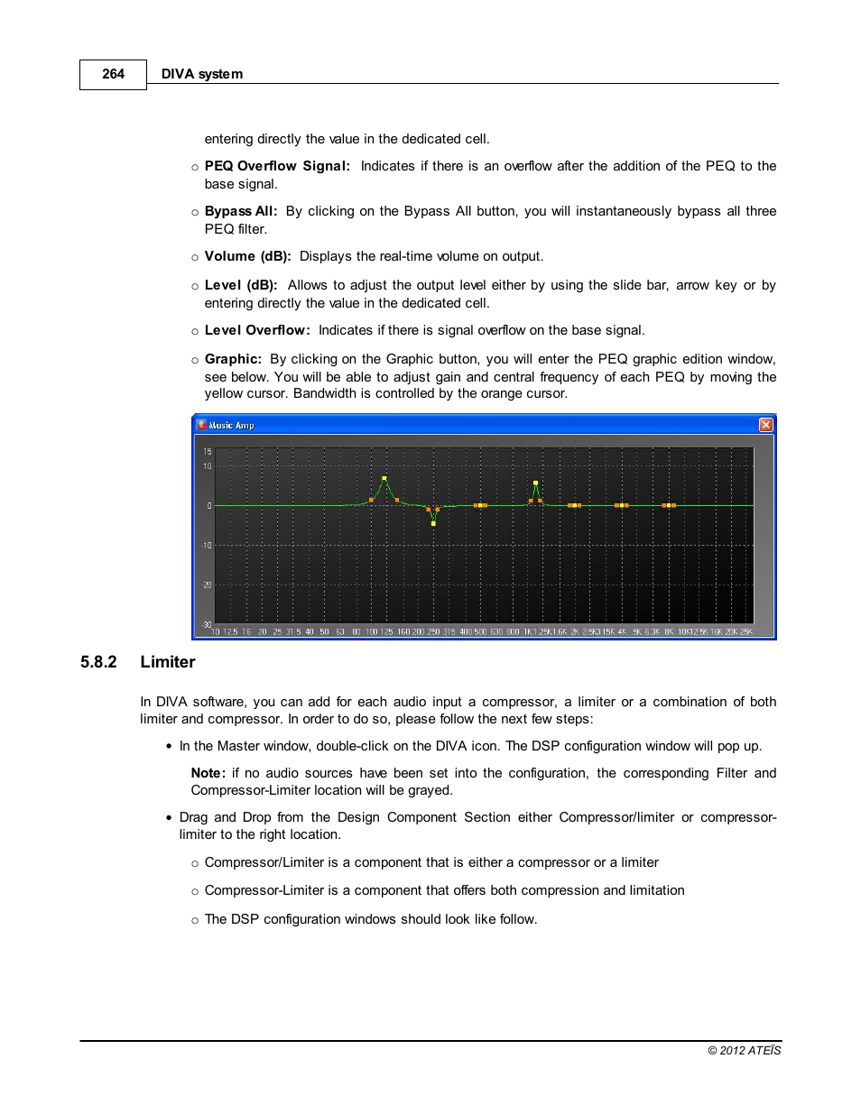Limiter, How to use compressor/limiter, See how to use compressor - limiter | ATEIS DIVA8G2 User Manual | Page 264 / 277