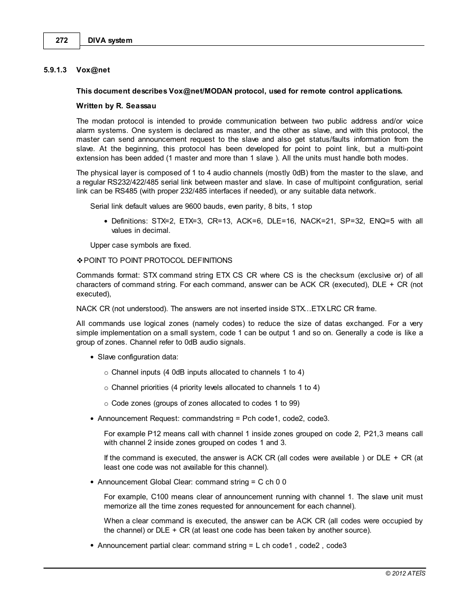 Vox@net, How to put diva in vox@net | ATEIS DIVA8G2 User Manual | Page 272 / 277