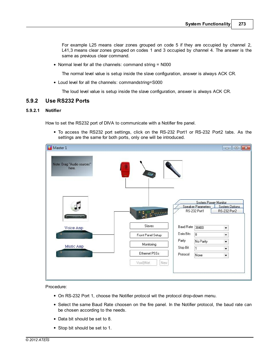 Use rs232 ports, Notifier | ATEIS DIVA8G2 User Manual | Page 273 / 277