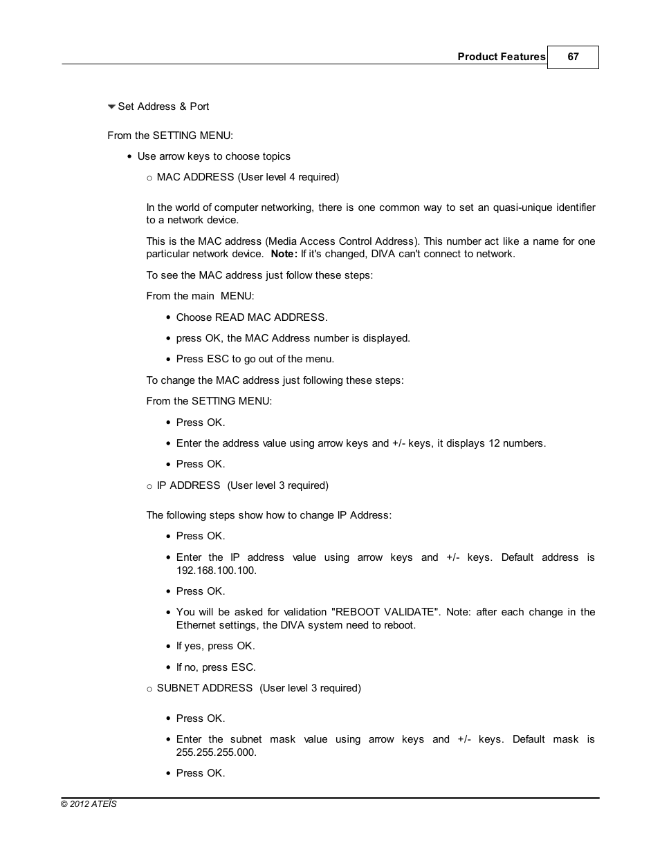 ATEIS DIVA8G2 User Manual | Page 67 / 277