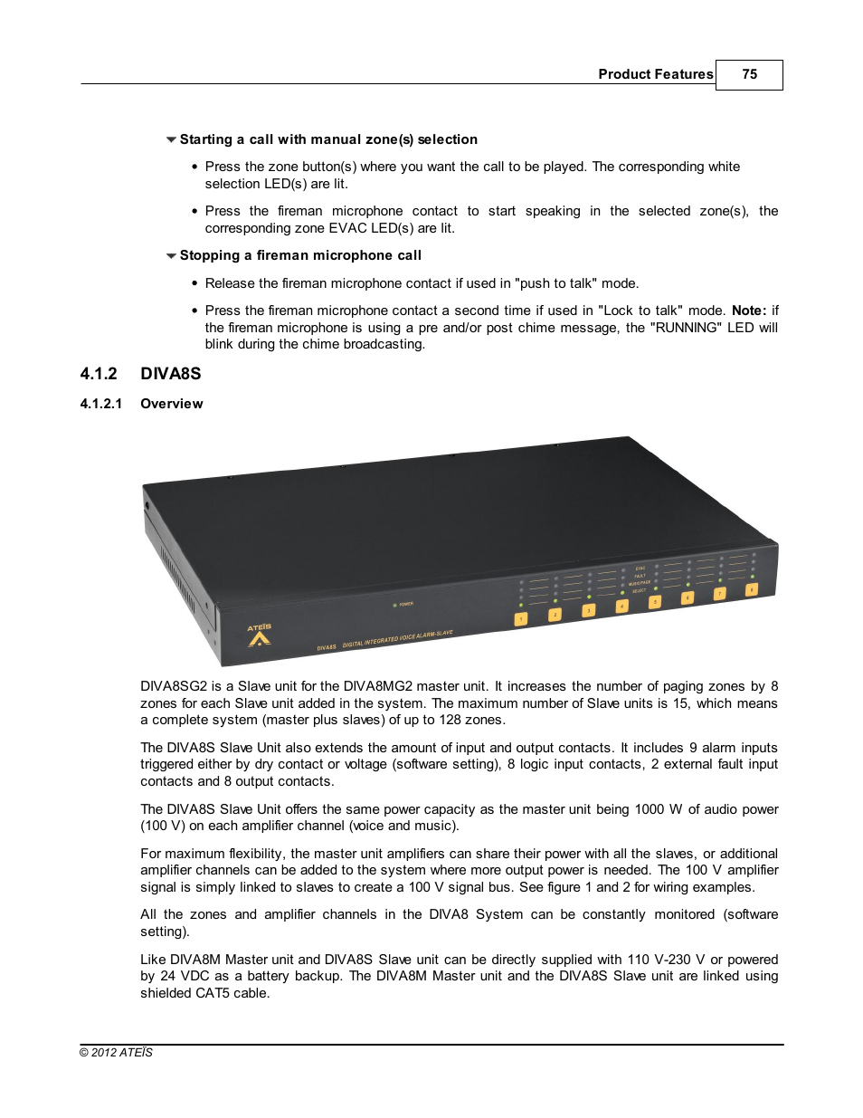 Diva8s, Overview | ATEIS DIVA8G2 User Manual | Page 75 / 277