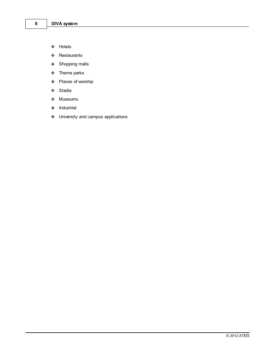 ATEIS DIVA8G2 User Manual | Page 8 / 277