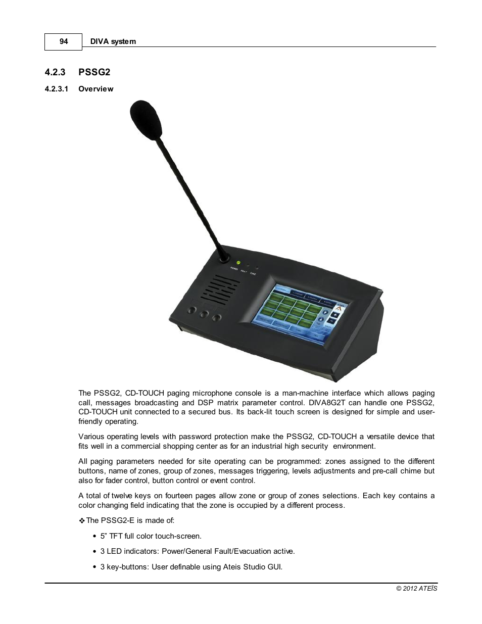 Pssg2, Overview | ATEIS DIVA8G2 User Manual | Page 94 / 277