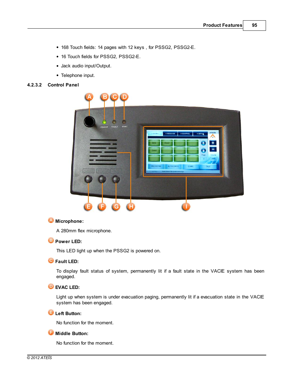 Control panel | ATEIS DIVA8G2 User Manual | Page 95 / 277