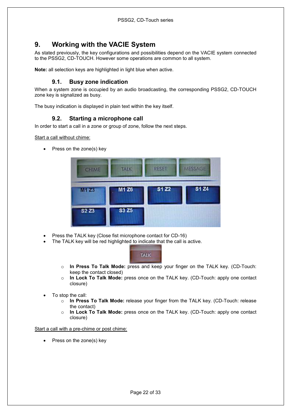 Working with the vacie system | ATEIS PSS-G2-xx User Manual | Page 22 / 33