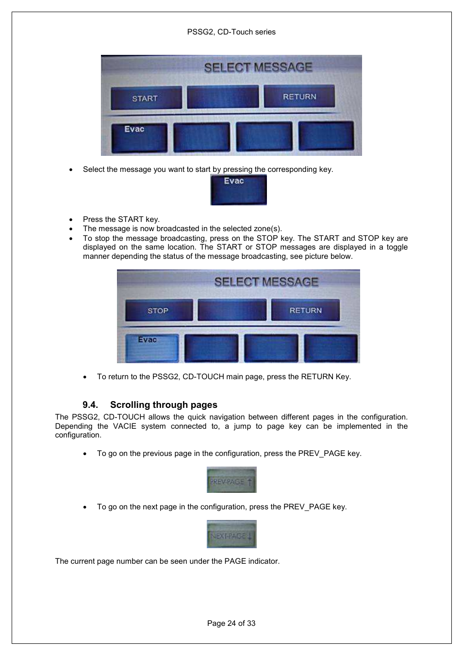 Scrolling through pages | ATEIS PSS-G2-xx User Manual | Page 24 / 33