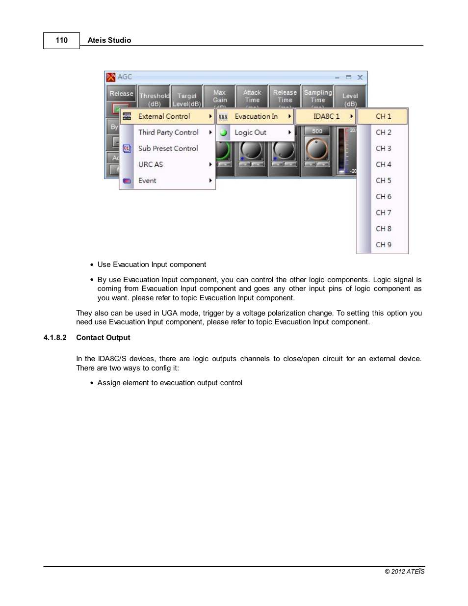 Contact output | ATEIS IDA8C User Manual | Page 110 / 446