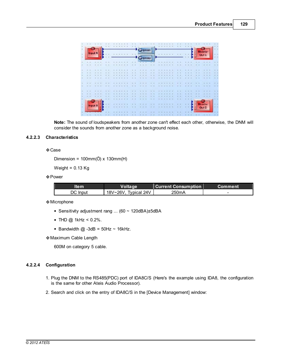 Characteristics, Configuration | ATEIS IDA8C User Manual | Page 129 / 446