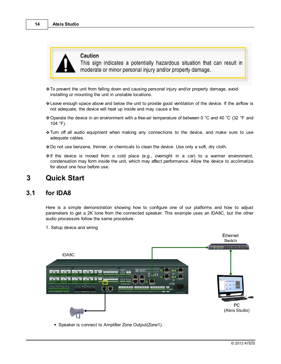 Quick start, For ida8, 3quick start | 1 for ida8 | ATEIS IDA8C User Manual | Page 14 / 446