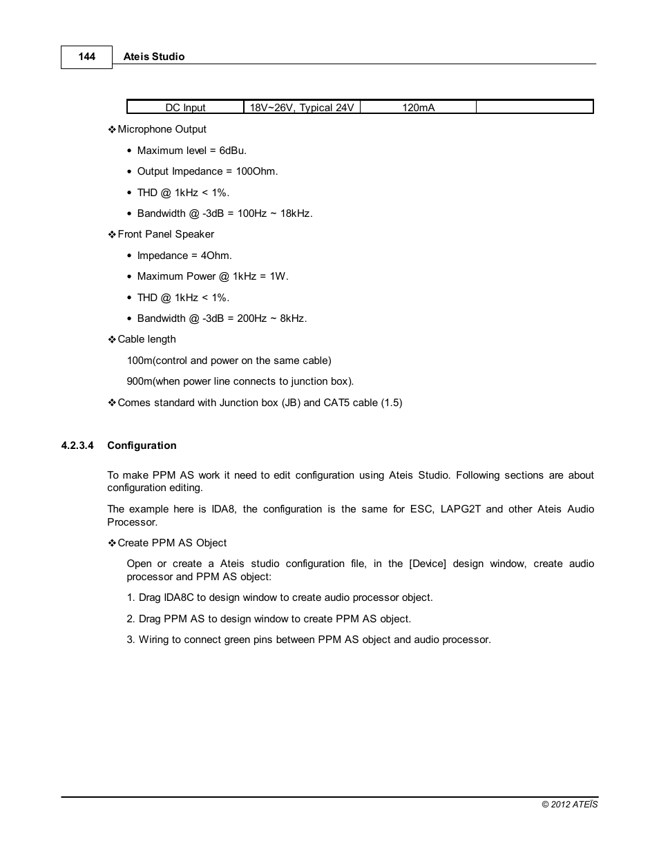 Configuration | ATEIS IDA8C User Manual | Page 144 / 446