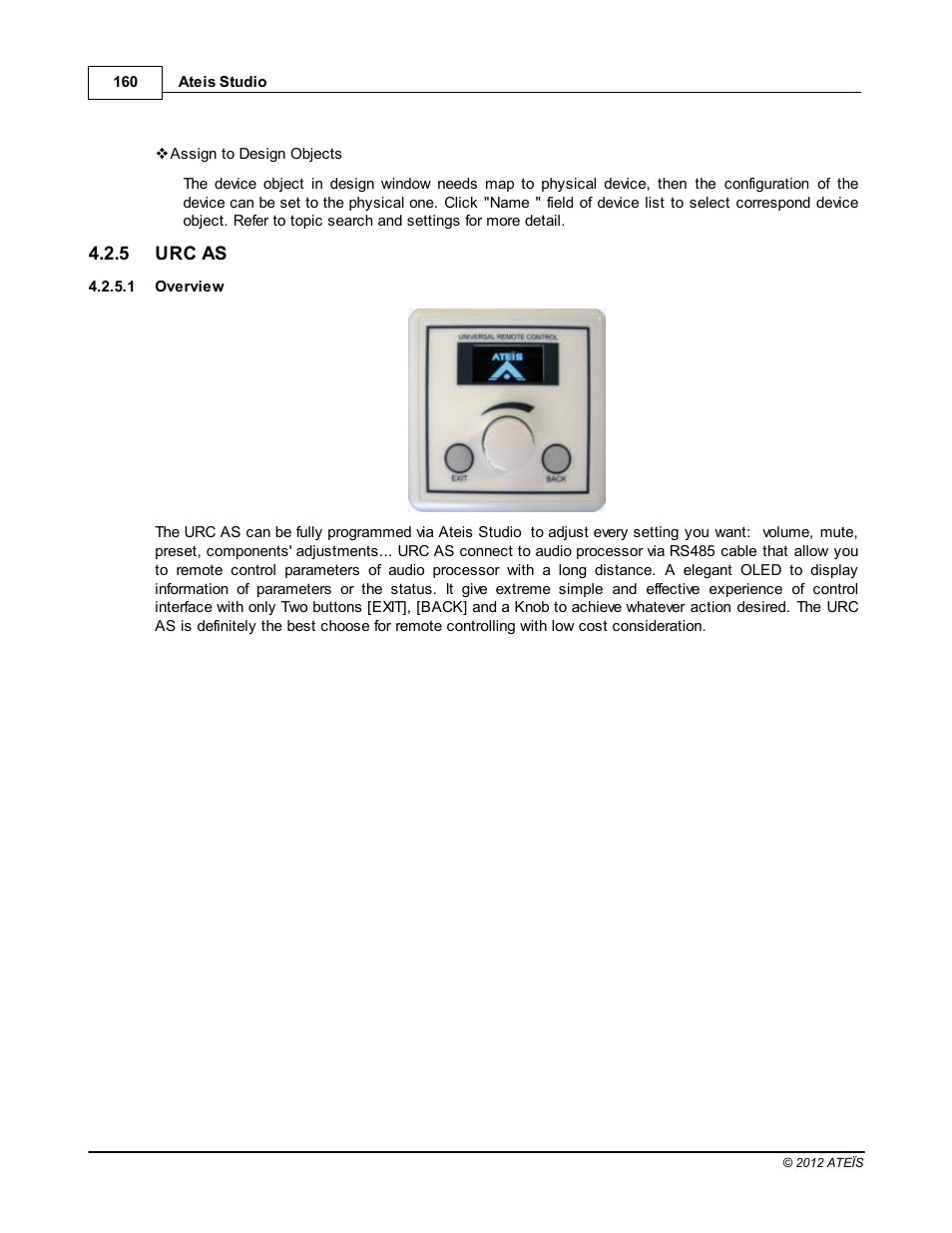 Urc as, Overview | ATEIS IDA8C User Manual | Page 160 / 446