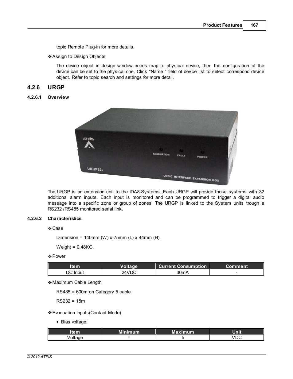 Urgp, Overview, Characteristics | ATEIS IDA8C User Manual | Page 167 / 446