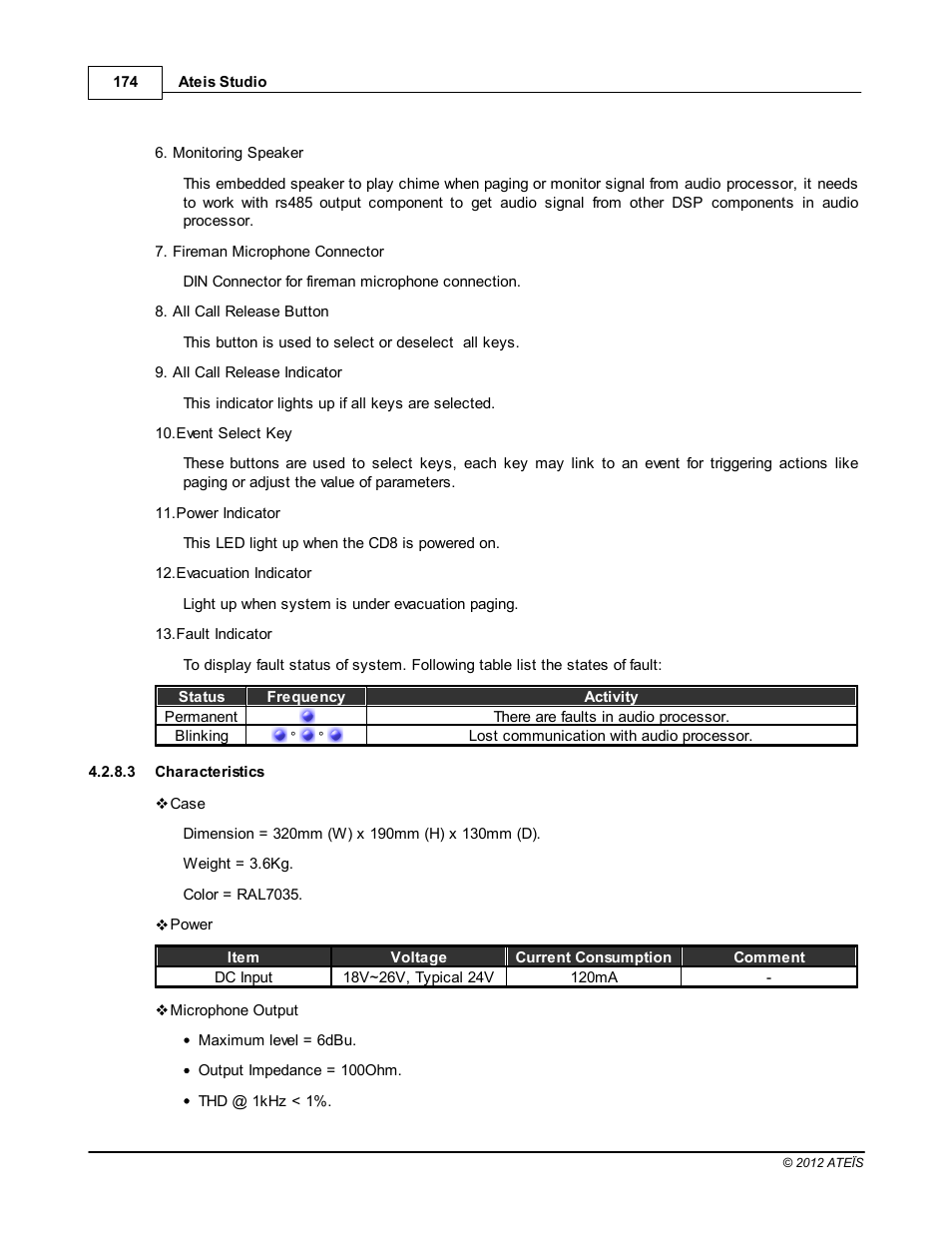 Characteristics | ATEIS IDA8C User Manual | Page 174 / 446