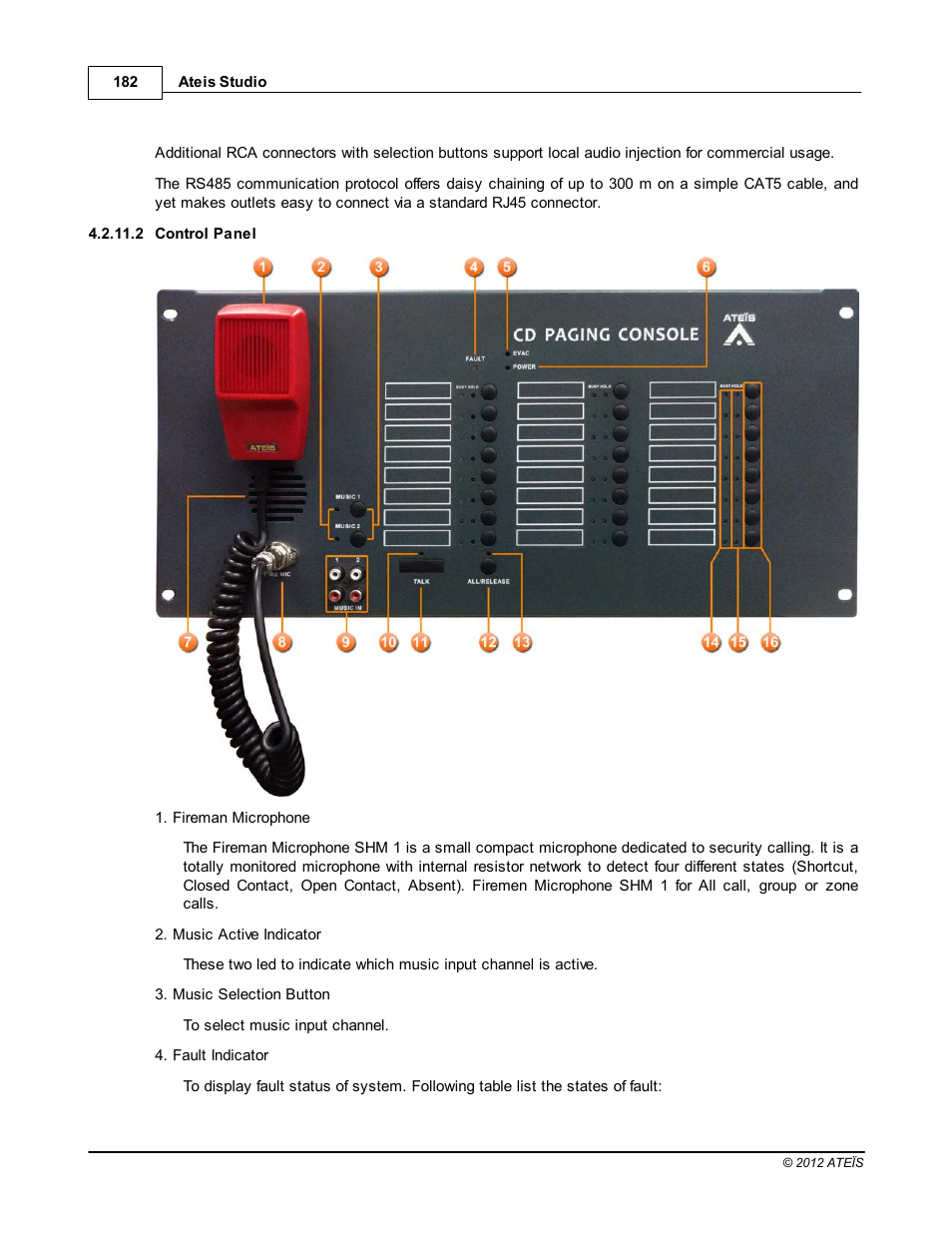 Control panel | ATEIS IDA8C User Manual | Page 182 / 446