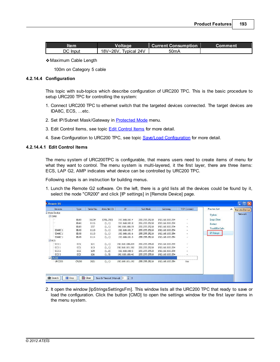 Configuration, Edit control items | ATEIS IDA8C User Manual | Page 193 / 446