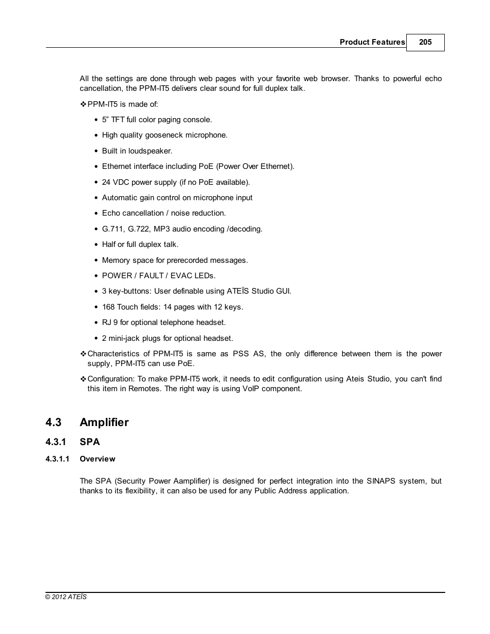 Amplifier, Overview, 3 amplifier | ATEIS IDA8C User Manual | Page 205 / 446