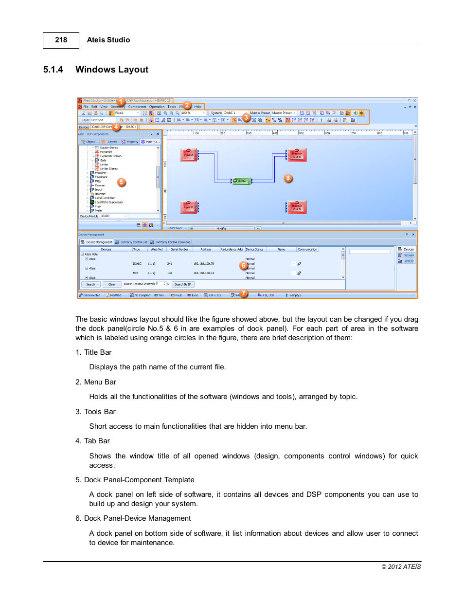 Windows layout | ATEIS IDA8C User Manual | Page 218 / 446