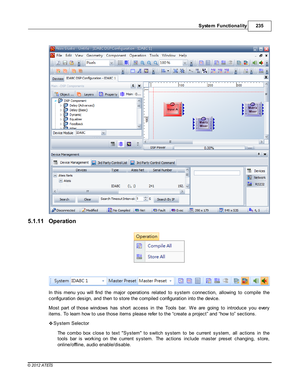 Operation | ATEIS IDA8C User Manual | Page 235 / 446