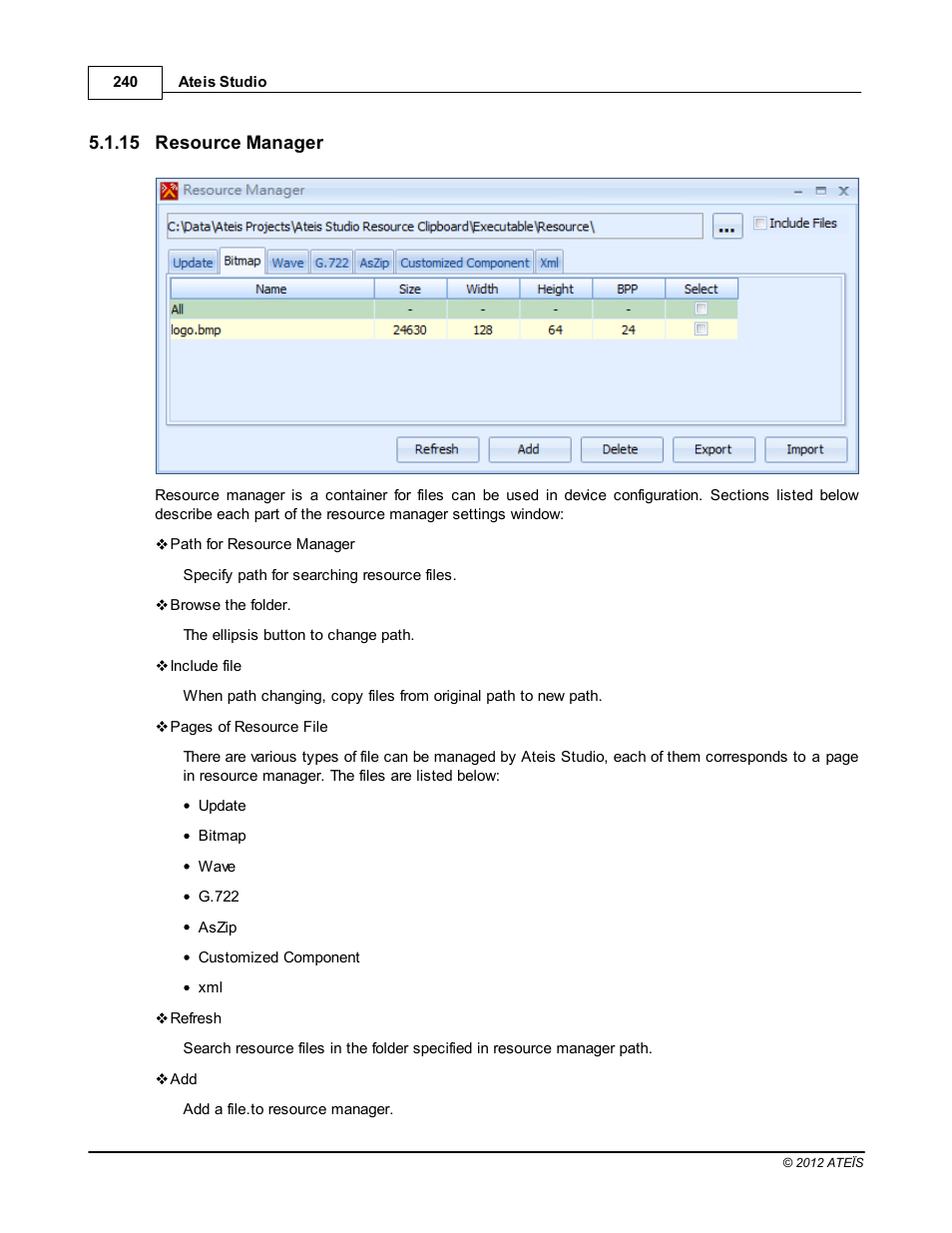 Resource manager | ATEIS IDA8C User Manual | Page 240 / 446