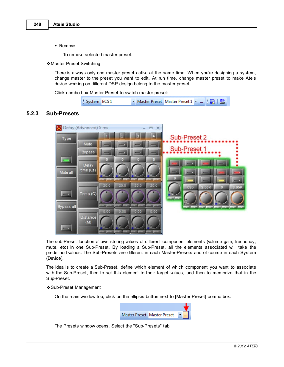 Sub-presets | ATEIS IDA8C User Manual | Page 248 / 446