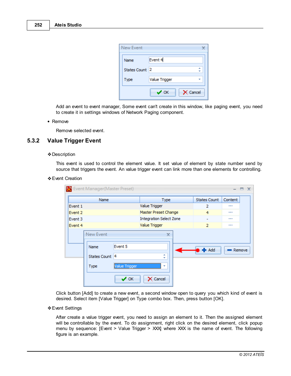 Value trigger event | ATEIS IDA8C User Manual | Page 252 / 446