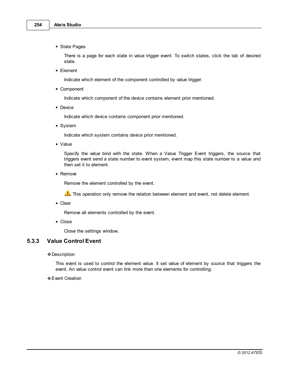 Value control event | ATEIS IDA8C User Manual | Page 254 / 446