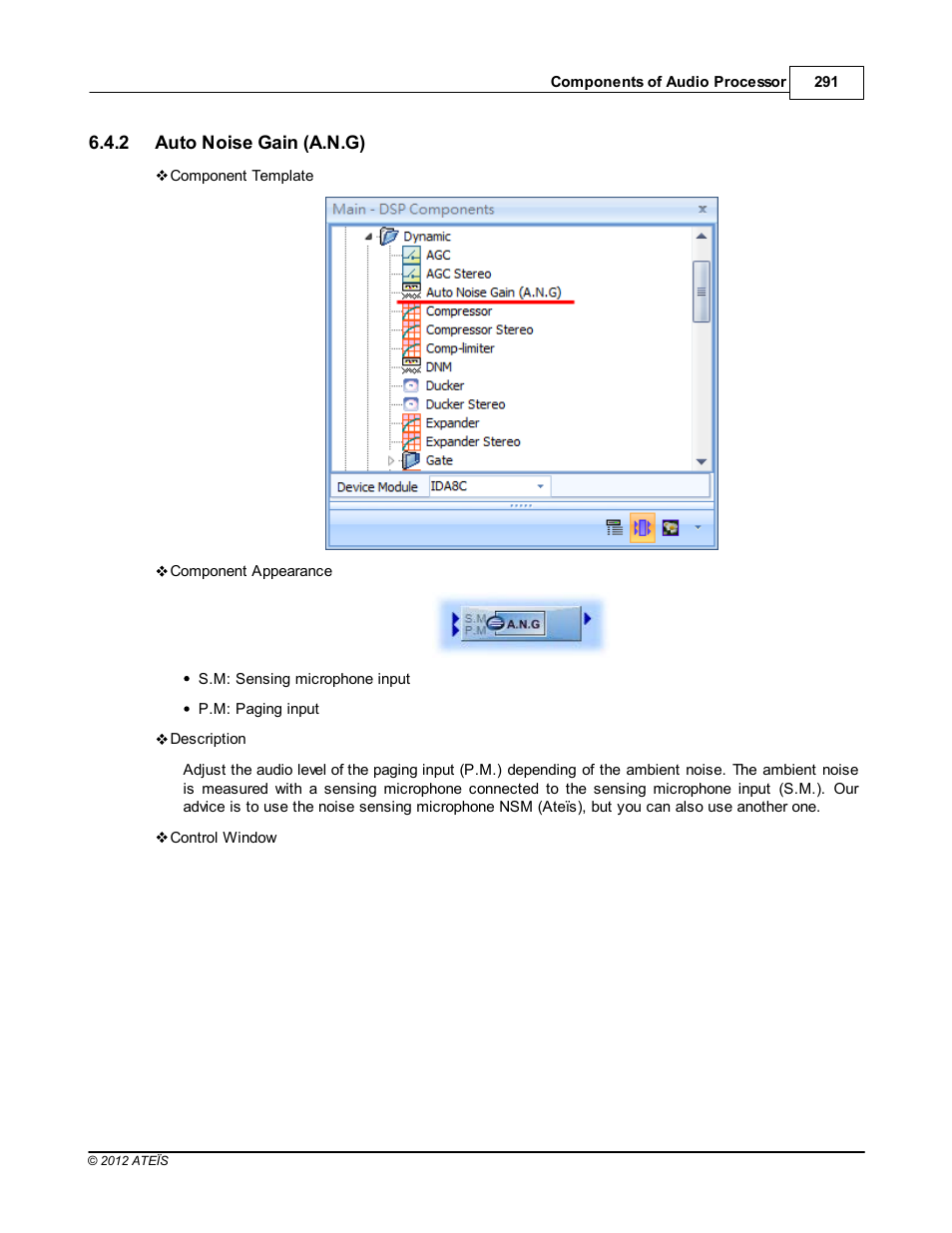 Auto noise gain (a.n.g) | ATEIS IDA8C User Manual | Page 291 / 446