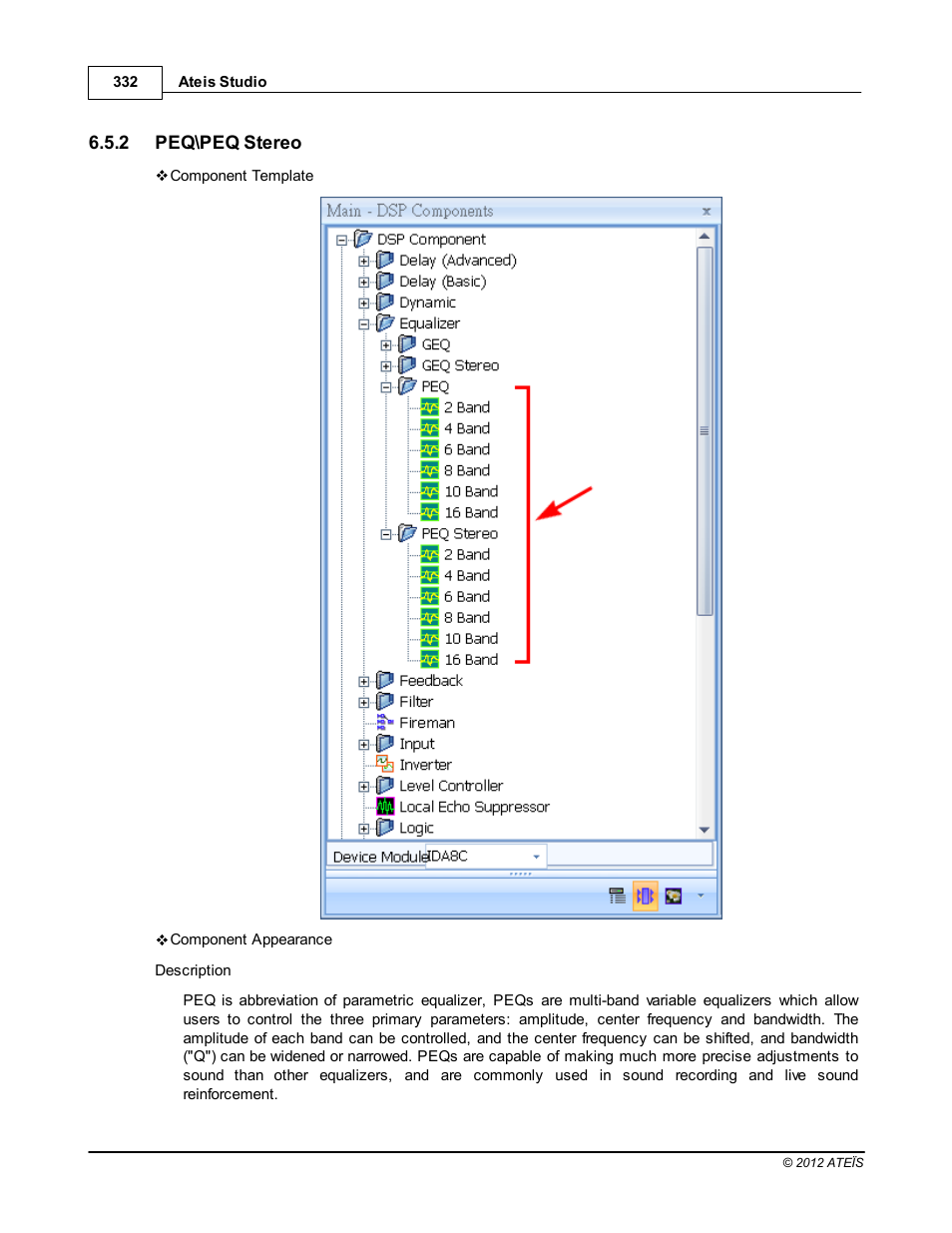 Peq\peq stereo | ATEIS IDA8C User Manual | Page 332 / 446