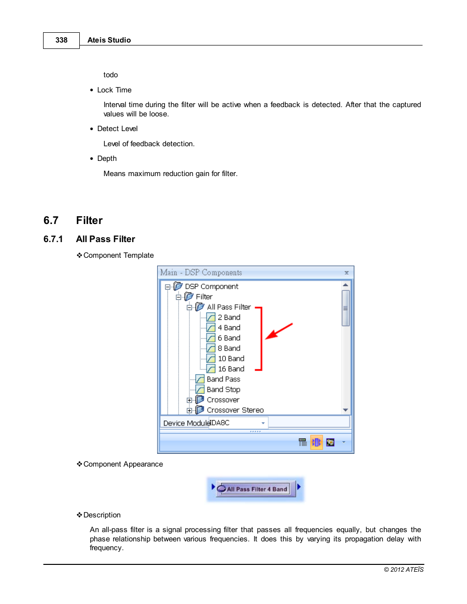 Filter, All pass filter, 7 filter | ATEIS IDA8C User Manual | Page 338 / 446